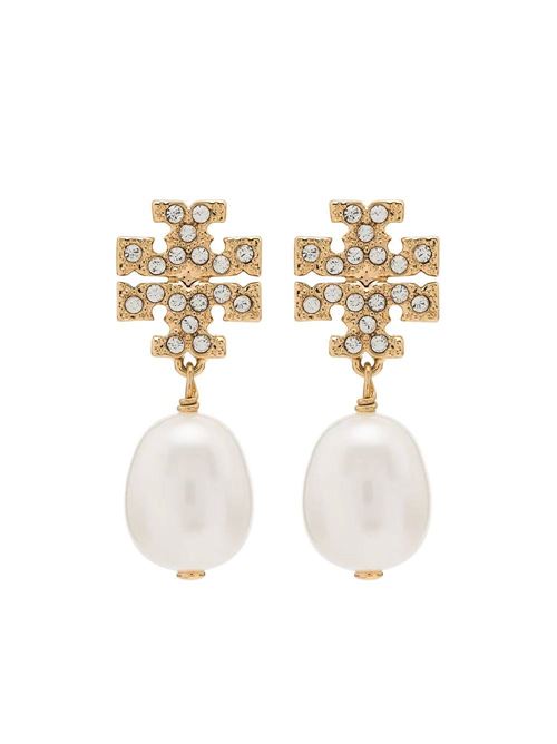 KIRA PENDANT EARRING WITH PEARL AND PAVÉ Tory burch | 60525137